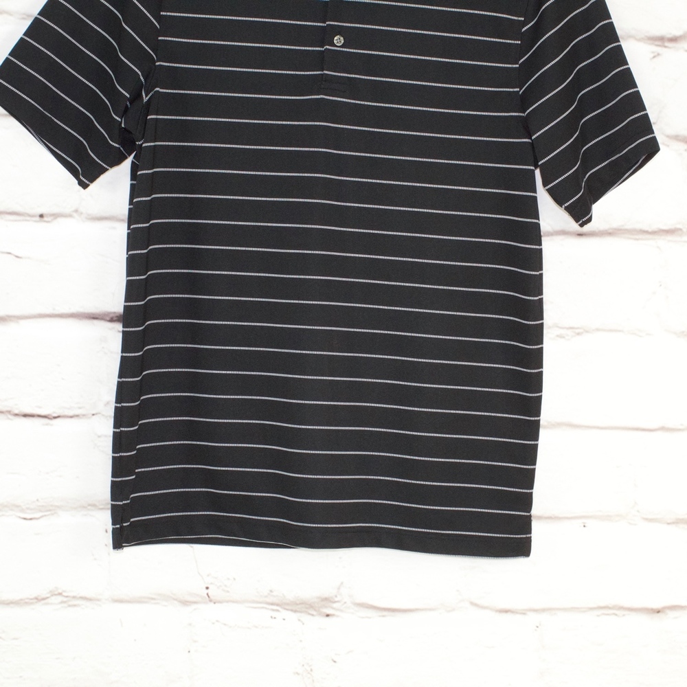 Greg Norman Tasso Elba Black White Play Dry Polo M - Picture 3 of 8